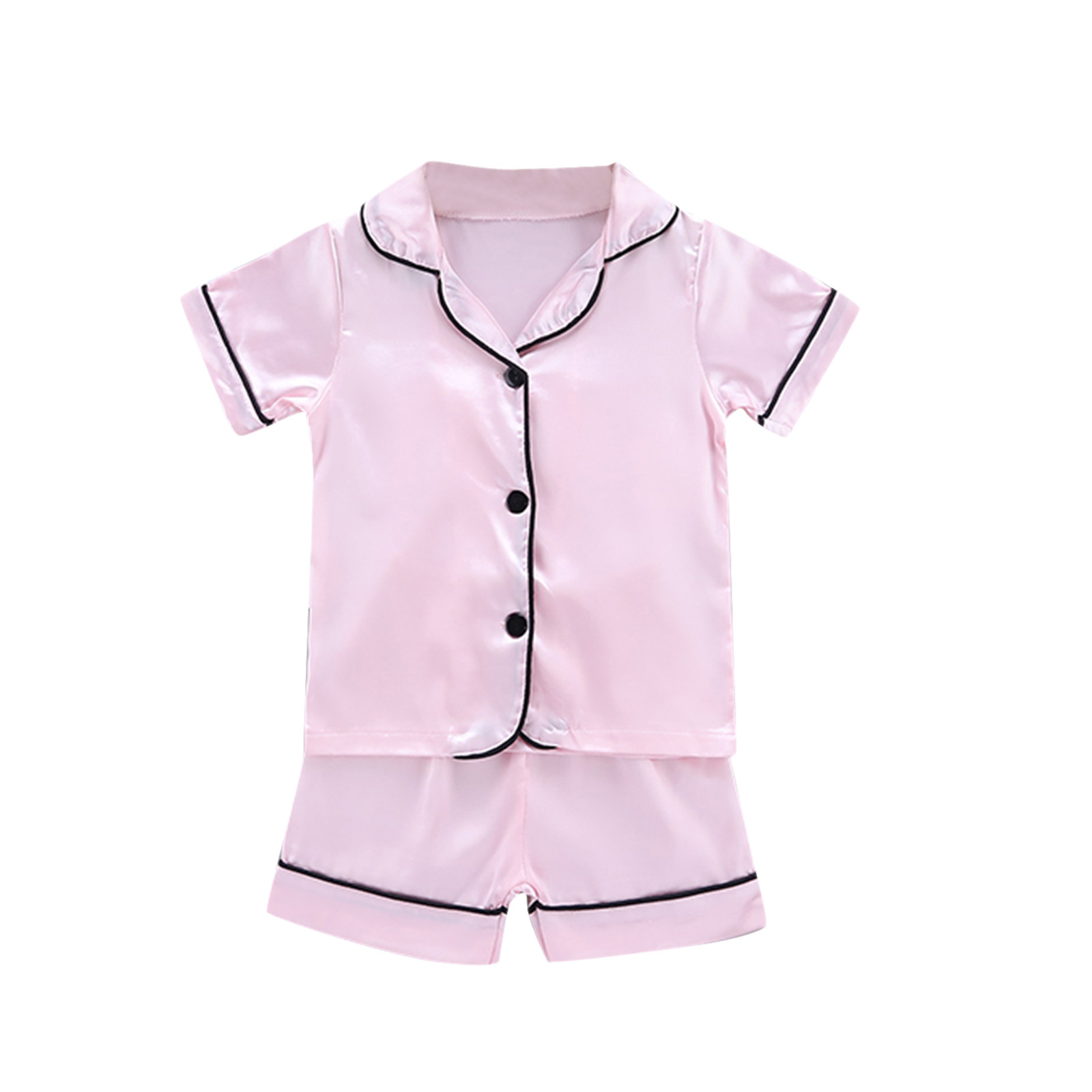 1-6t Summer Pajama Sets For Toddler Kids Baby Boys Girl Solid Pajamas Sleepwear T Shirt Shorts Clothes Set Baby Boy Clothes