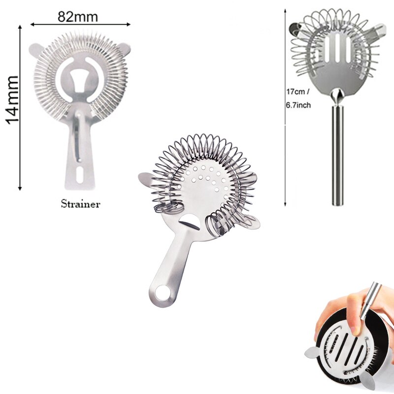 Stainless Steel Bar Ice Strainer Filter Strainers Cocktail Strainer Polished Wine Bartender Tool