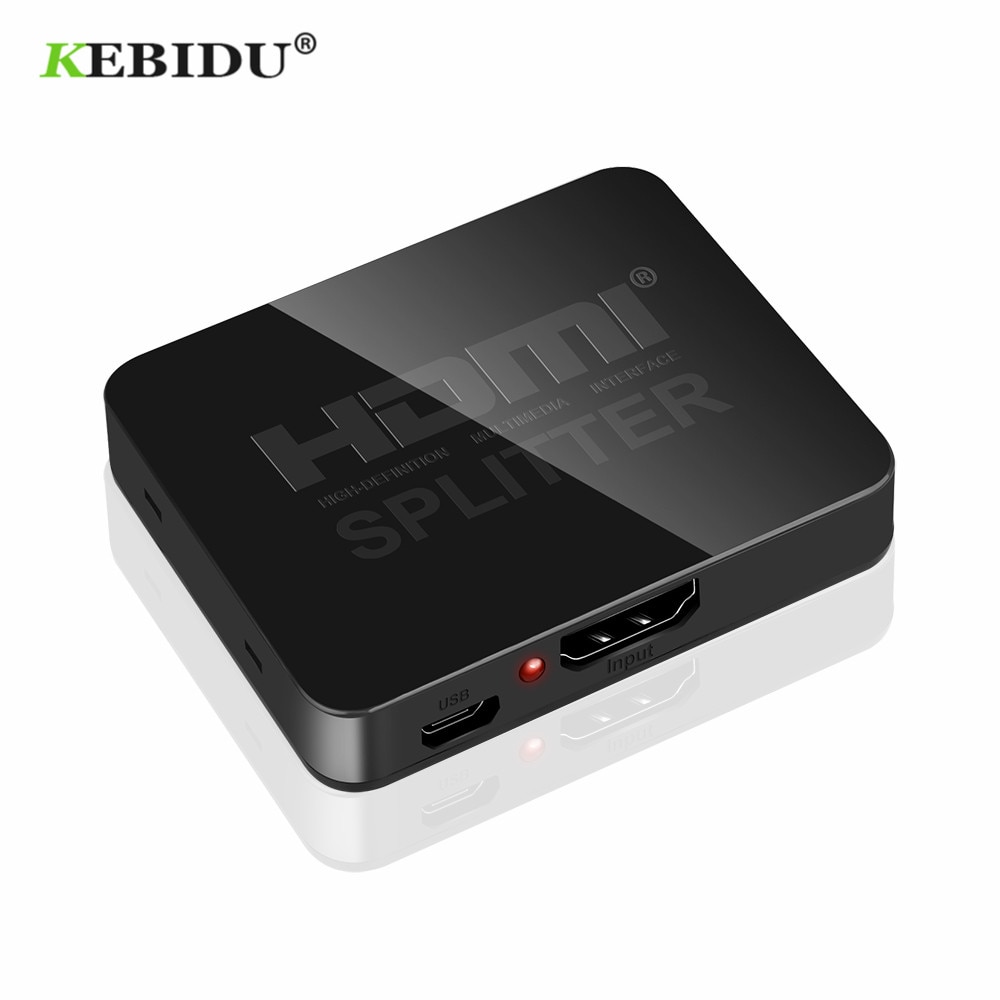 KEBIDU HDMI 1 in 2 uit 1080p 4K 1x2 HDCP Stripper 3D Splitter Power Signaalversterker 4K HDMI Splitter Voor HDTV DVD PS3 Xbox