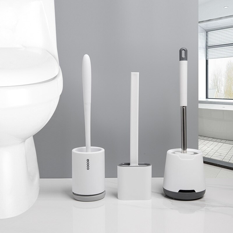 Silikon toalettbørsteholder sett wc vegghengende husholdningsgulv stående baderom rengjøringsutstyr myk Bryst tpr hode