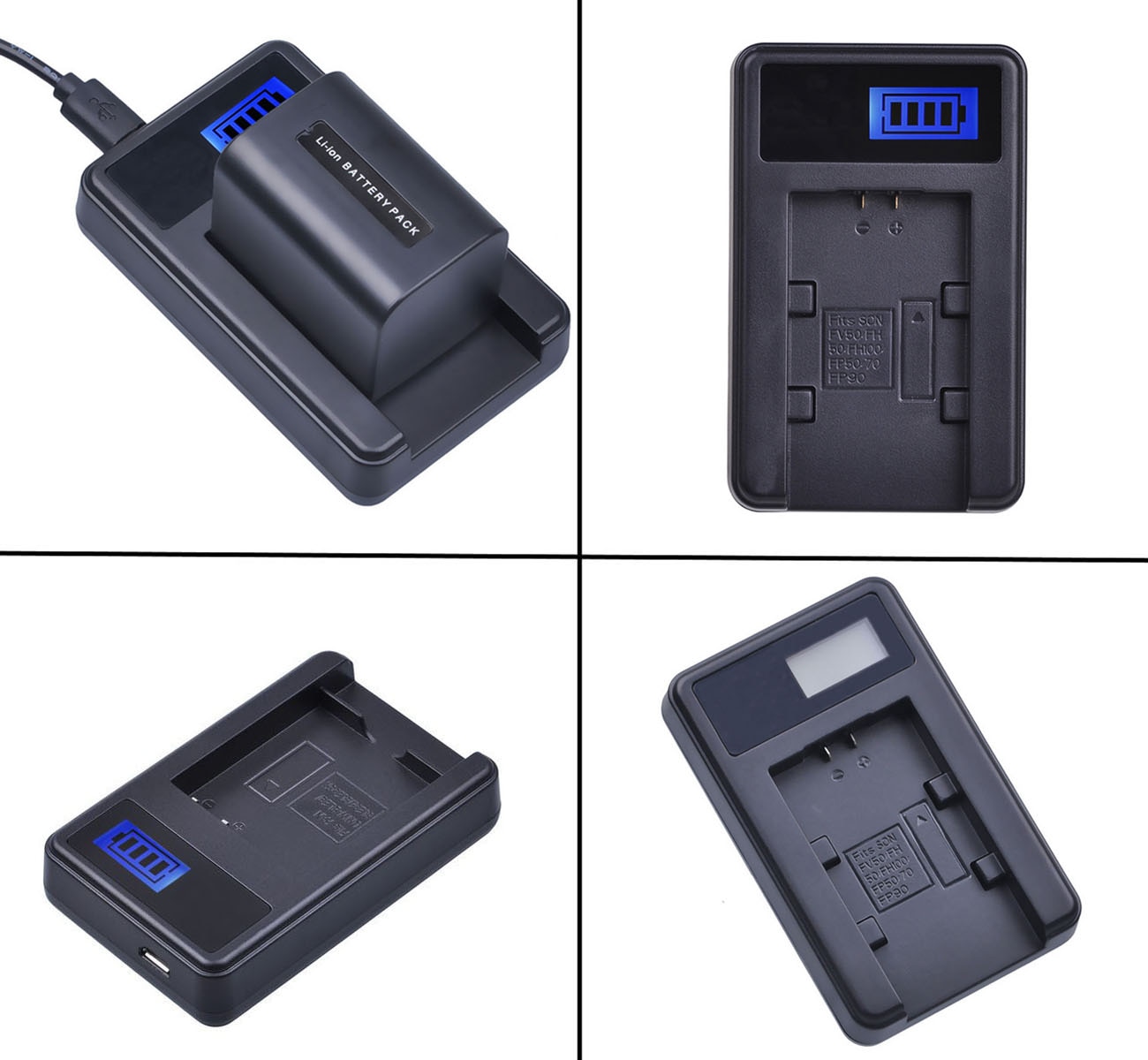 Chargeur de batterie pour Sony série V NP-FV30, NP-FV50, FV50, NP-FV50A, NP-FV70, FV70, NP-FV70A, NP-FV100, NP-FV100A