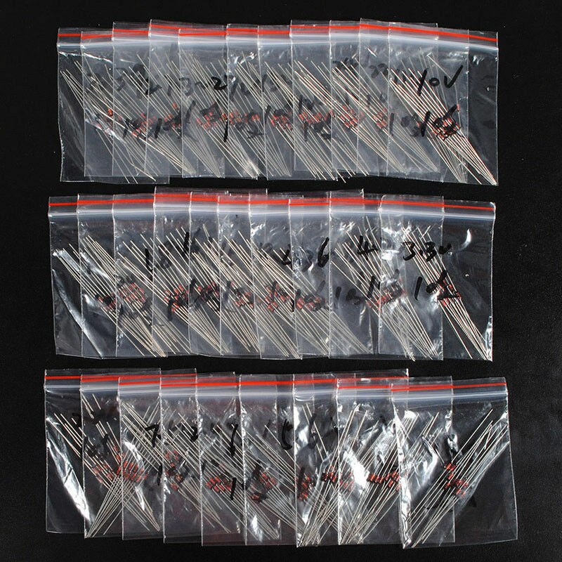 150Pcs 30 Waarden 1/2W 0.5W 2V-39V Zenerdiode Gevarieerd Kit Assortiment set