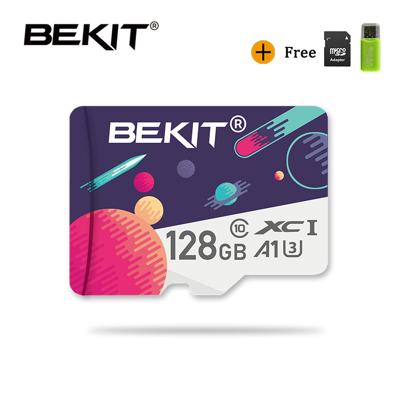 Bekit Micro Sd-kaart 16 Gb 32 Gb 64 Gb 128 Gb 256 Gb Class10 Tf Card A1 UHS-3 80 mb/s Microsd Geheugenkaart Voor Samrtphone En Tafel Pc