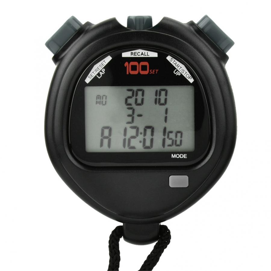 Black Electronic Timer Alarm System Chronograph Digital Stopwatch Time Alarm Counter