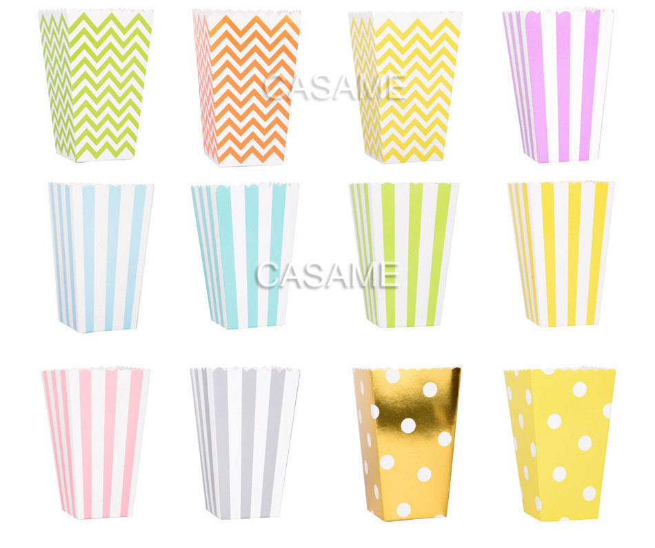 6 stks Rose Goud Roze Stijf Papier Mini Party Popcorn Dozen Pop Corn Snoep/Schil Gunst Zakken Bruiloft Verjaardag Film Party Servies