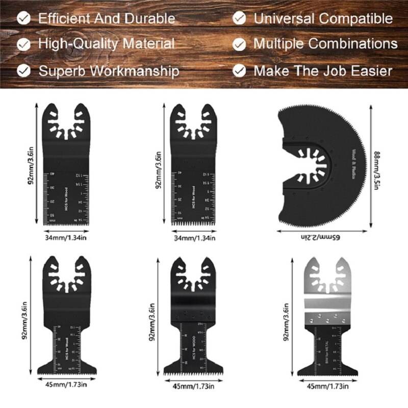 24 Pcs Oscillating Multi-tool Saw Blades Quick Release Dewalt for Renovator Wood Cutting Universal Multi-tool Accessories