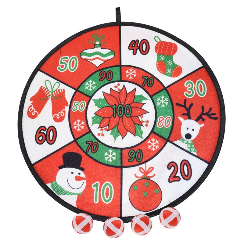 Cartone animato a doppia faccia DartBoard lanciare palline appiccicose Sport al coperto giocattolo famiglia gioco interattivo dardo regalo di natale per bambini: Christmas A