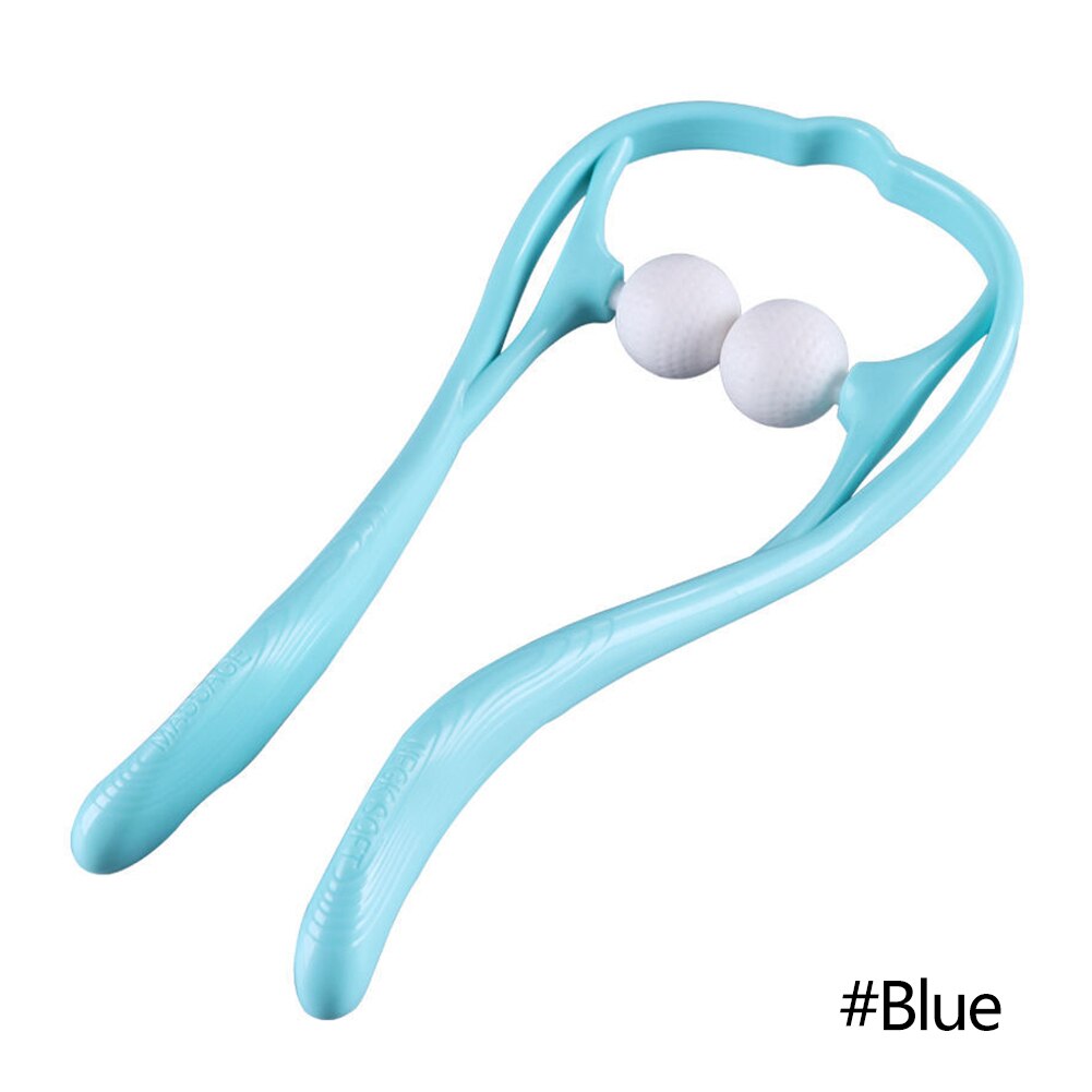 Dual Trigger Point Therapy Neck Massager Neck and Shoulder Roller Self-Massage Tool Pressure Relieve Hand Deep Massage: Blue