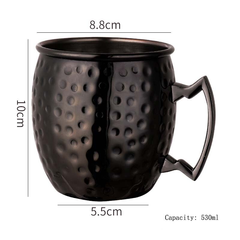 Taza bañada en cobre y bronce de acero inoxidable, taza de mula de Moscú, taza de cerveza, taza de café, leche, artículos de cóctel para Bar/hogar, 530ml: 4