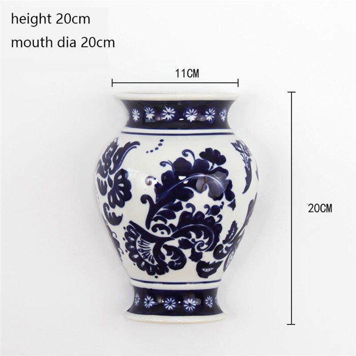 Ceramic Wall Decoration Wall Flower Arrangement Jingdezhen Ceramics Blue and White Porcelain Home Decorations