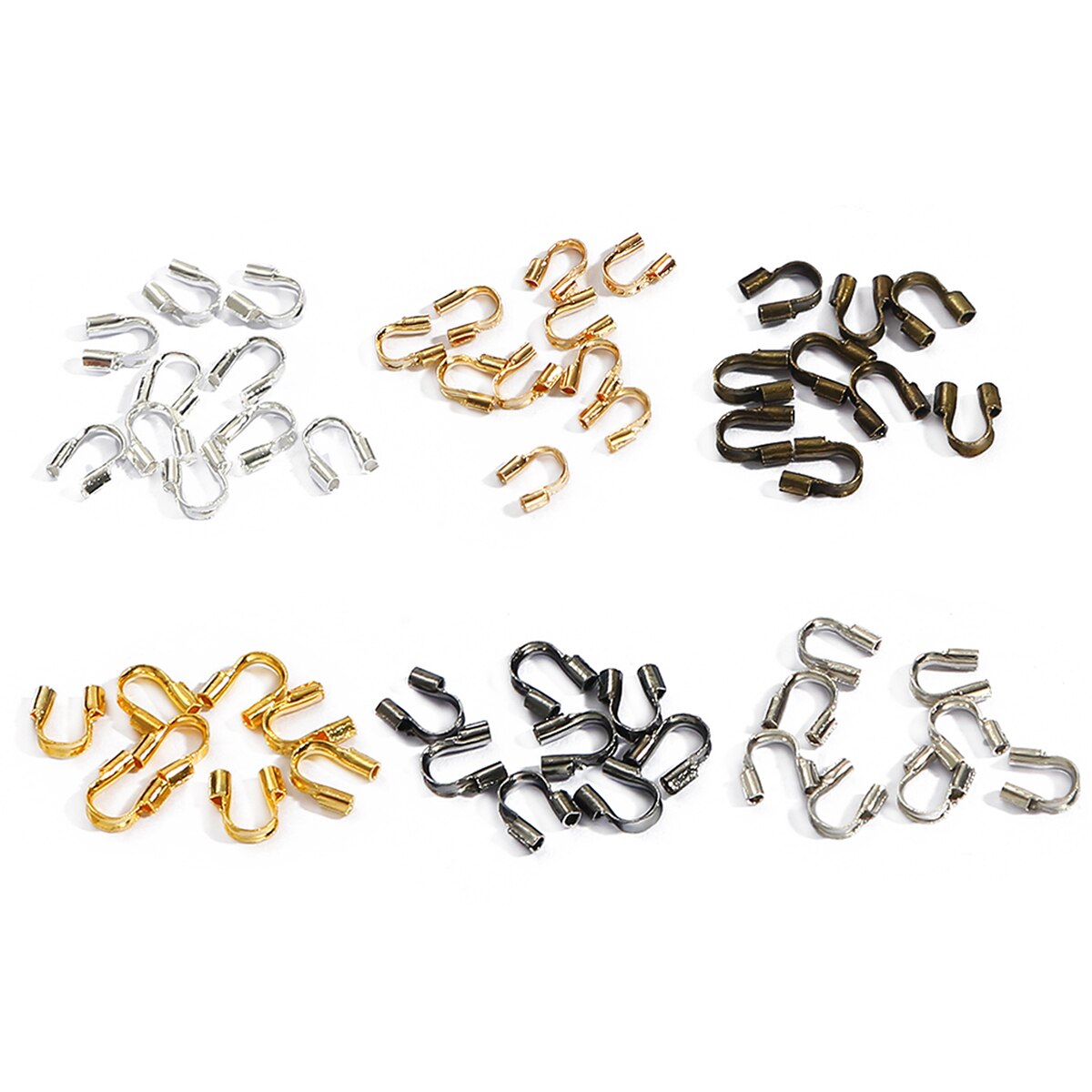 100Pcs 4X4Mm Draad Protectors Wire Guard Guardian Protectors Loops U-vorm E Einde Sluitingen Connector Voor sieraden Bevindingen Maken Diy