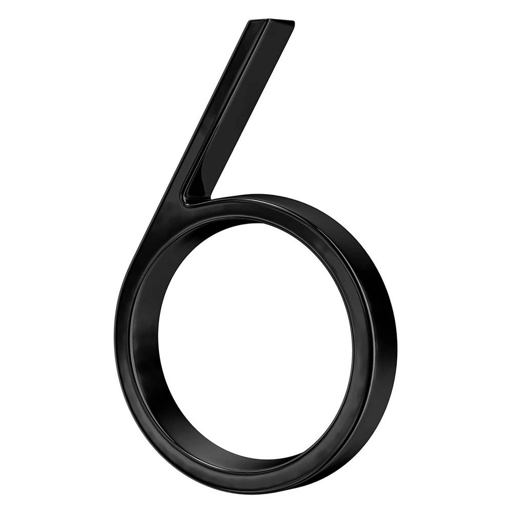 Floating House Number Metal Number Statue Modern Mailbox Numbers For Yard Street Door Decor Black Numbers Address Plaque: 6