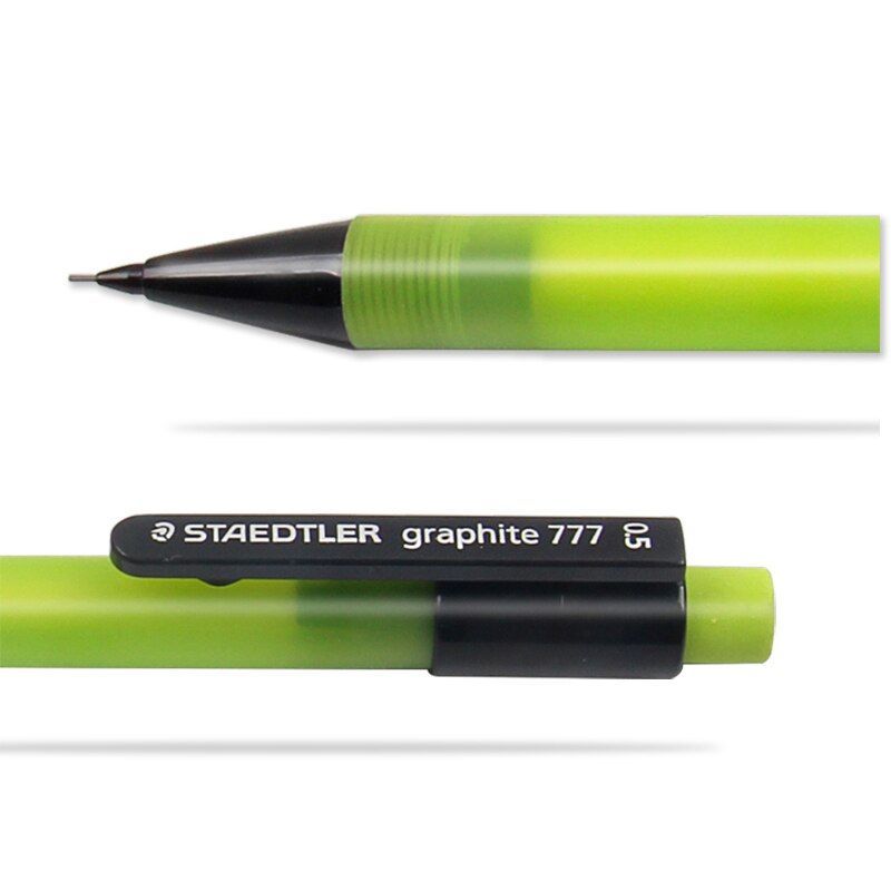 6 stk tysk staedtler automatisk blyant 0.5mm studerende skriver 777 frostet gennemsigtig penneholder bevægelig blyant iført gummi