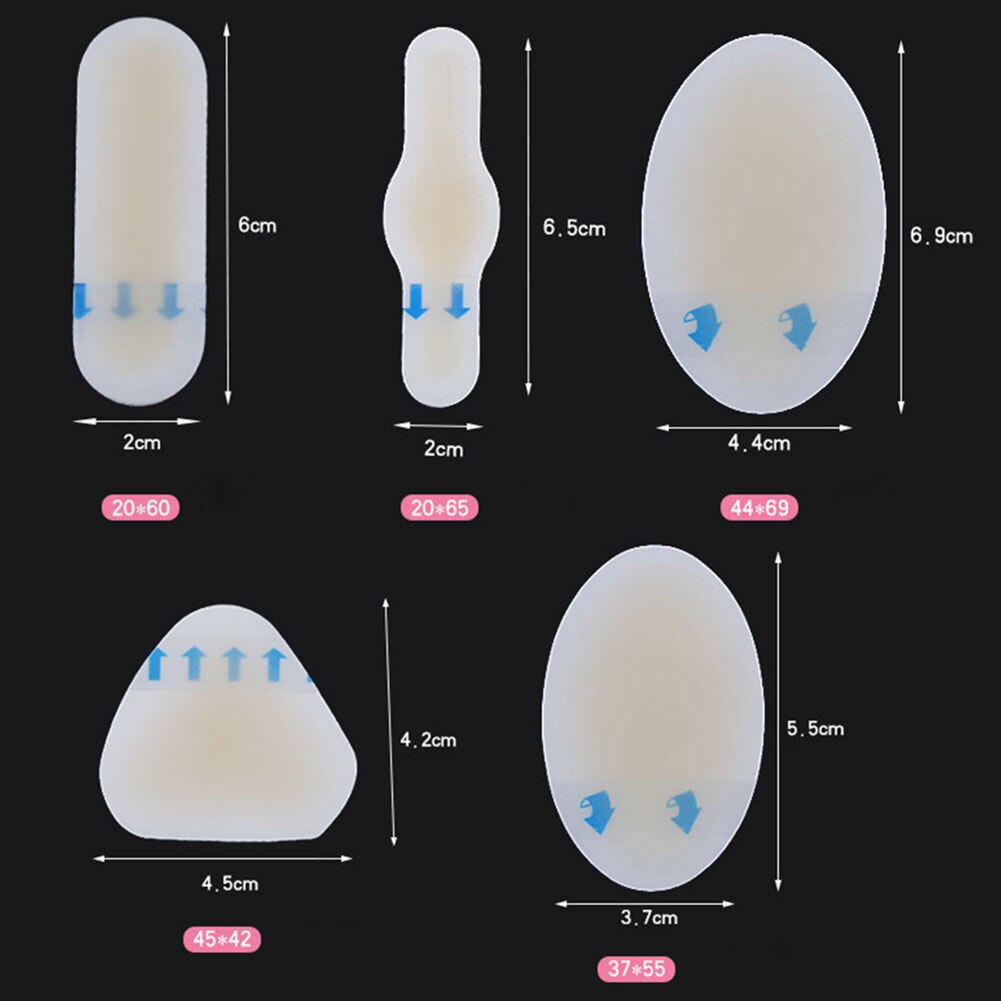 1Pcs Hak Anti-Dragen Hak Sticker Adhesive Hydrocolloid Gel Blister Gips Pedicure Patch Silicone Gel Soft Hak Sticker: 2x6cm