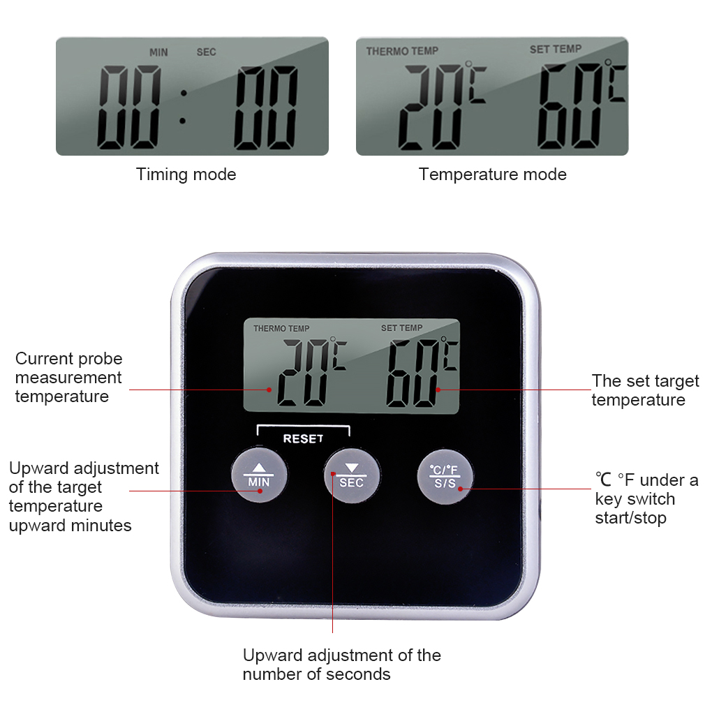 Digitale Koken Thermometer Voedsel Temperatuurmeter Snelle Lezen Grillen Olie Bakken Tool Huishoudelijke Outdoor Keuken
