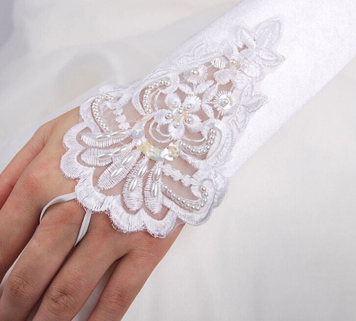 Guantes de novia largos sin dedos, para , baile, Opera, Blanco, Negro, Rojo, accesorios de boda