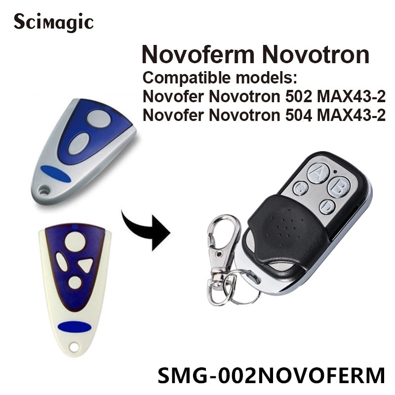NOVOFERM NOVOTRON 502 MAX43-2, 504 MAX43-4 mando a distancia de repuesto 433,92mhz transmisor remoto de código rodante