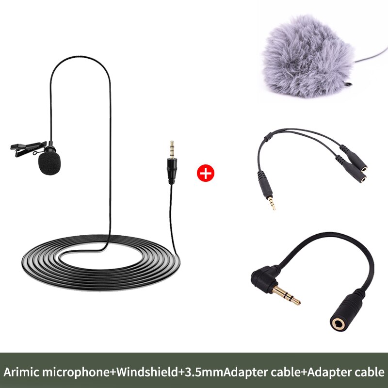 ulanzi Arimic 6M Cable Clip-on Lavalier Lapel Microphone Interview Mic Voice Recording For iPhone Android Smartphone/Tablet: kit 1