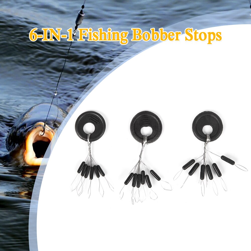 50 stk fiskeprop s -6mm /  m -7mm /  l -7.5mm sort gummiprop fiskeri flydeplads bønneprop flydestoppestop