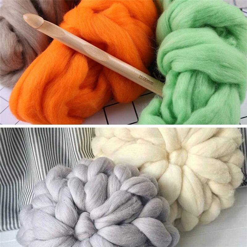 Nonvor Wool Roving Felt Needle Starter Yarn Roving Kit Spinning Handicraft Needlework Accessories Spinning Weaving Doll Making