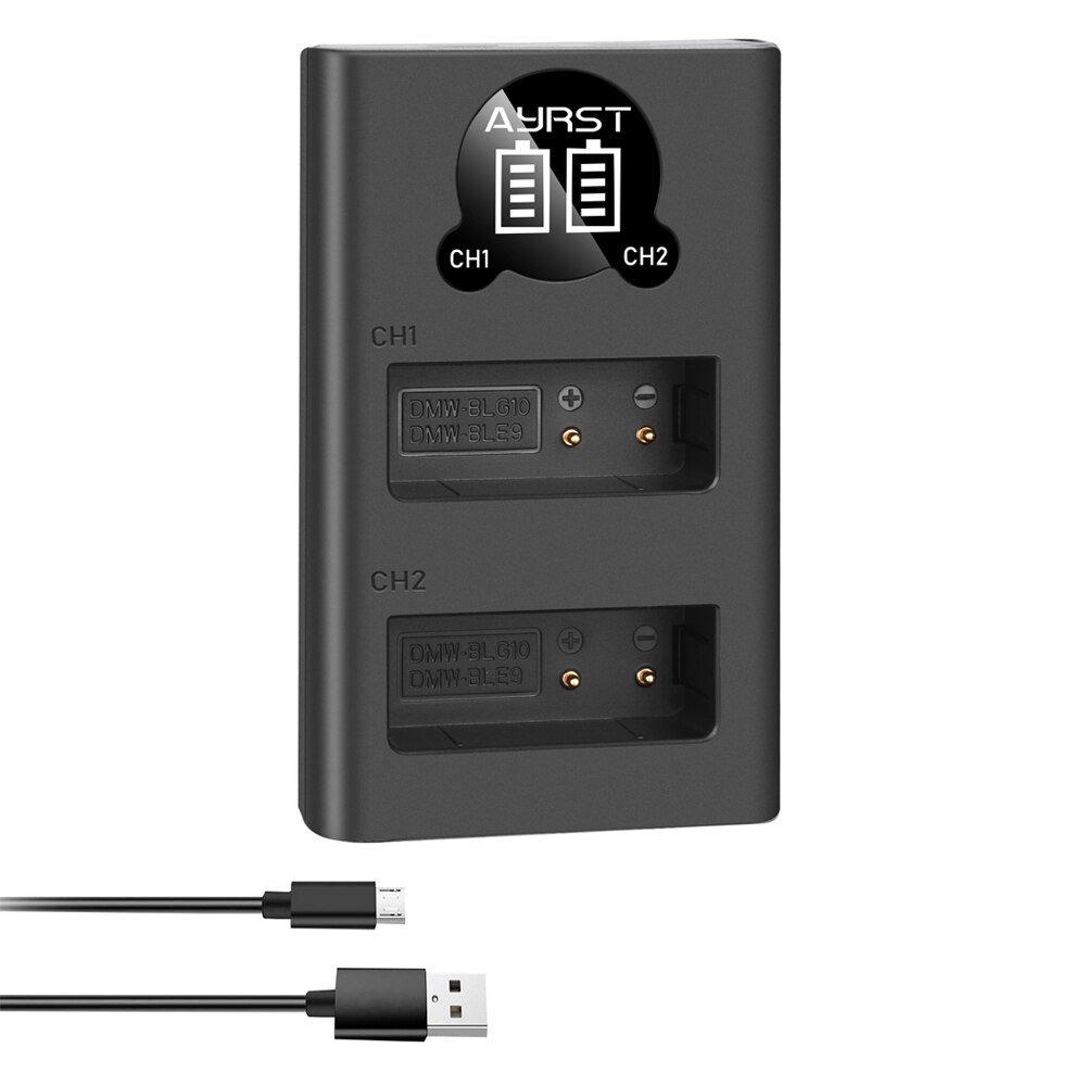 2 Pièces 1800mAh DMW-BLG10 DMW BLG10 BLG10e BLE9 Batterie + LED Chargeur Double USB pour Panasonic LUMIX GF5 GF6 GX7 LX100 GX80 GX85