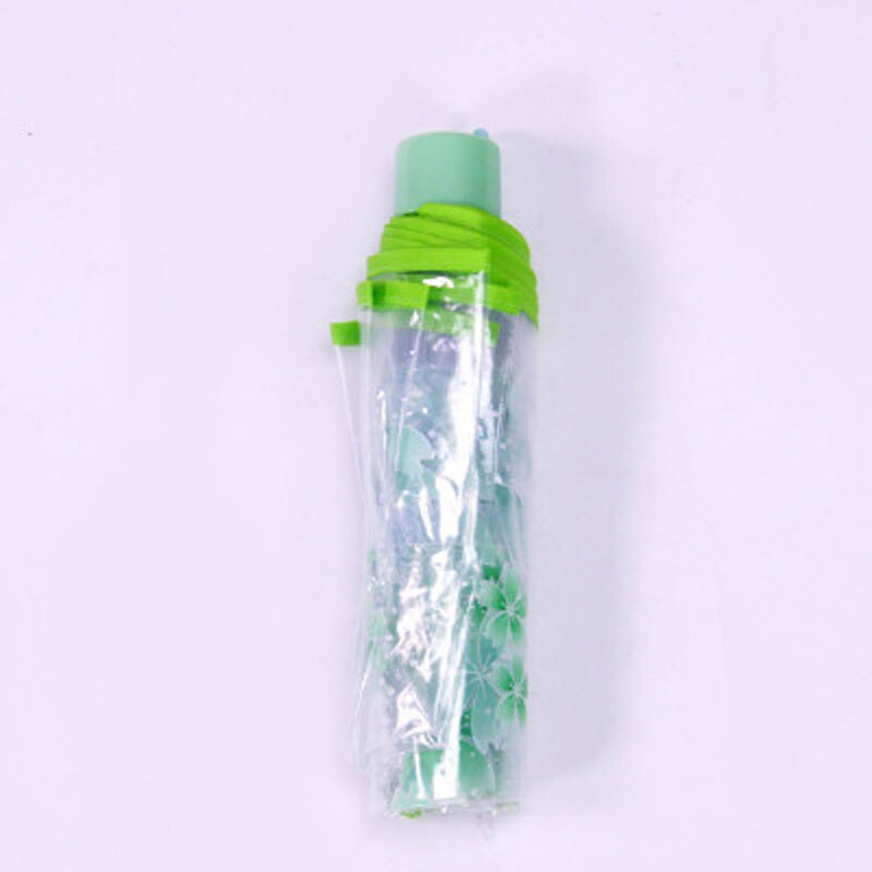 Parapluie romantique Transparent | Parapluie en fleurs de cerisier à trois plis pour femme, parapluie de cerise japonais coréen pour femme, parapluie d'art frais: green