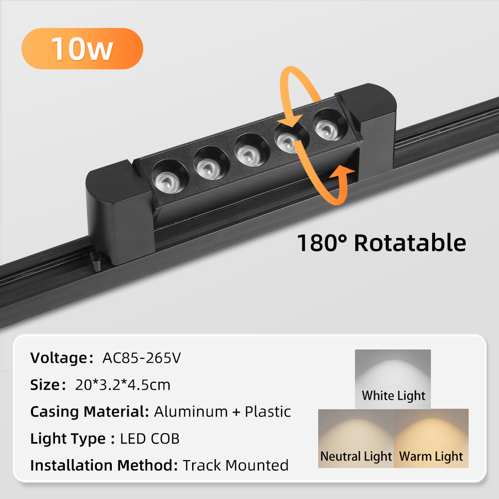Set completo di luci a binario a LED 85 ~ 264V Faretto moderno per interni per la casa Soggiorno Negozio Plafoniera Illuminazione a binario: Blu / Black