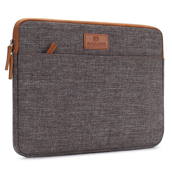 DOMISO 10 11 13 14 15.6 Cal pokrowiec na laptopa płótno etui torba na tablet chronić komputer pokrowiec skóry etui na Lenovo/HP/ acer/jabłko: Brown / 15.6-cal