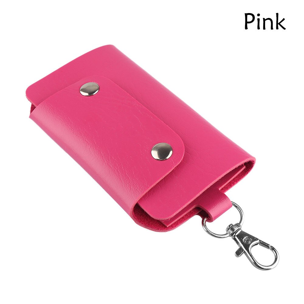 1Stck Heißer PU Leder Halfter Auto Halfter Keychain Abdeckung Schlüssel Ring Fass fallen Tasche Bunte Schmuck zubehör: Rosa