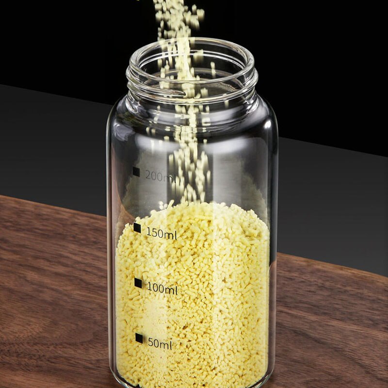 Organizador para sal y pimienta, azúcar, hierbas, tarros de vidrio para especias, condimentos de cocina, agitador de alimentos para cereales, dispositivo doméstico con medida