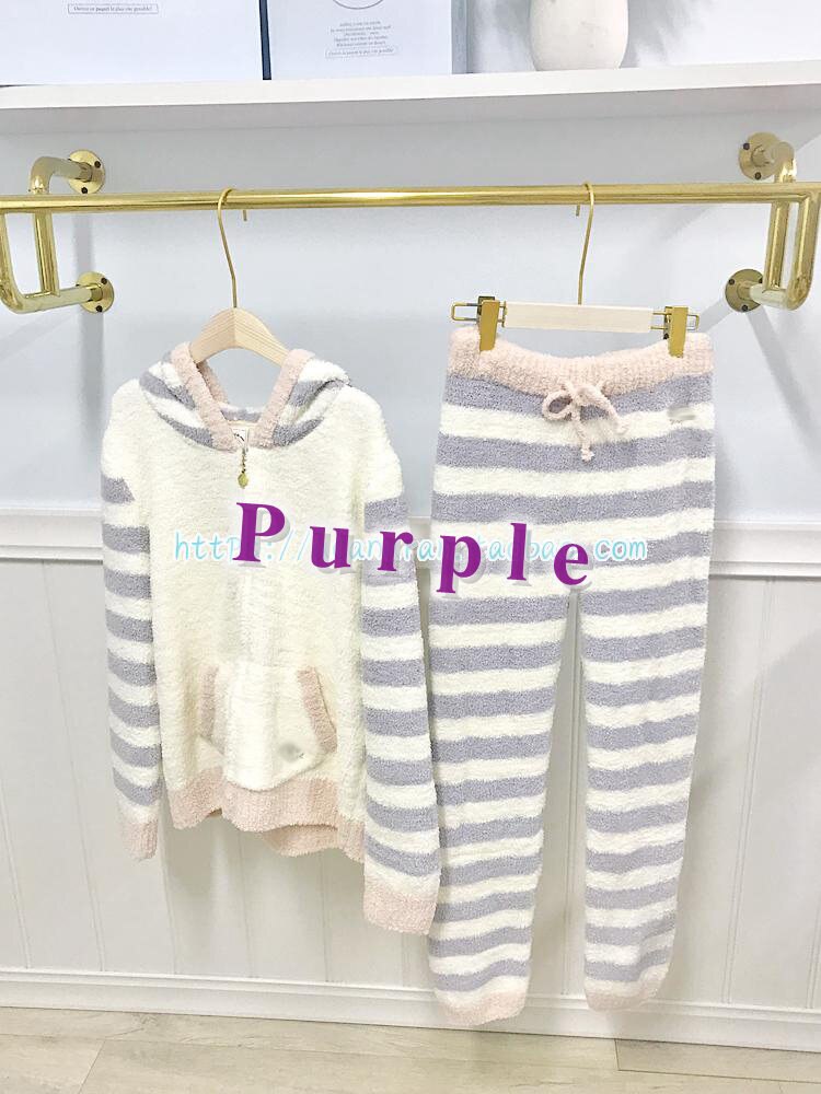 Pijama japonés GP de invierno para mujer, Conjunto de Pijama, Pijama, conjunto de dos piezas, ropa de descanso: purple