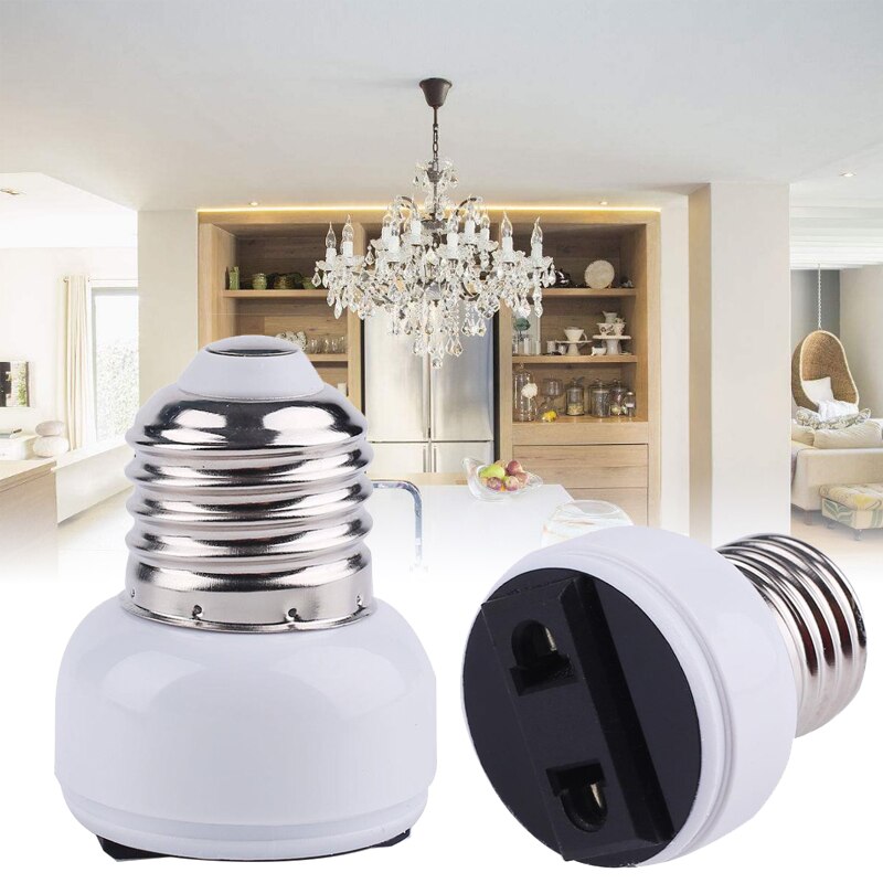 E27 Lamp Socket Light Holder US/EU Plug White Converter Screw Bulb Converter Lamp Base Connector Lighting Fixture Accessories