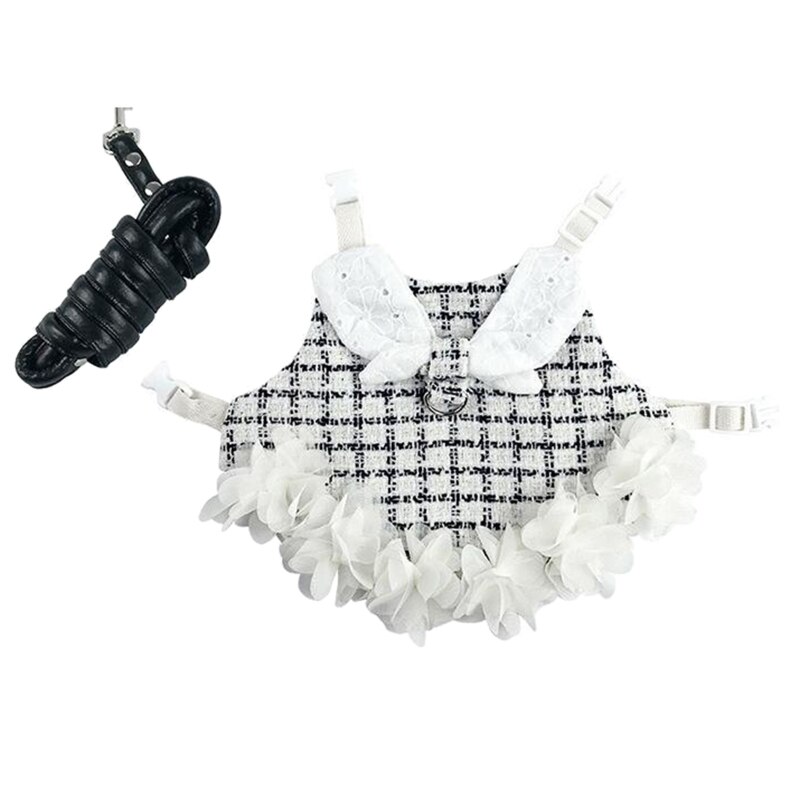 Vestido de conejo para caminar al aire libre, conjunto de arnés y Correa, ropa bonita, correa para el pecho para conejos jóvenes: 1 / M