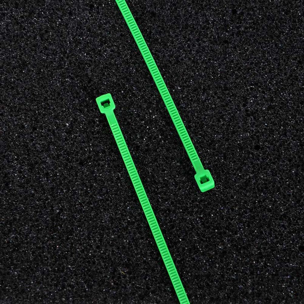 Self-Locking Plastic Nylon Wire Cable Zip Ties 100pcs Green Cable Ties Fasten Loop Cable Various Specifications