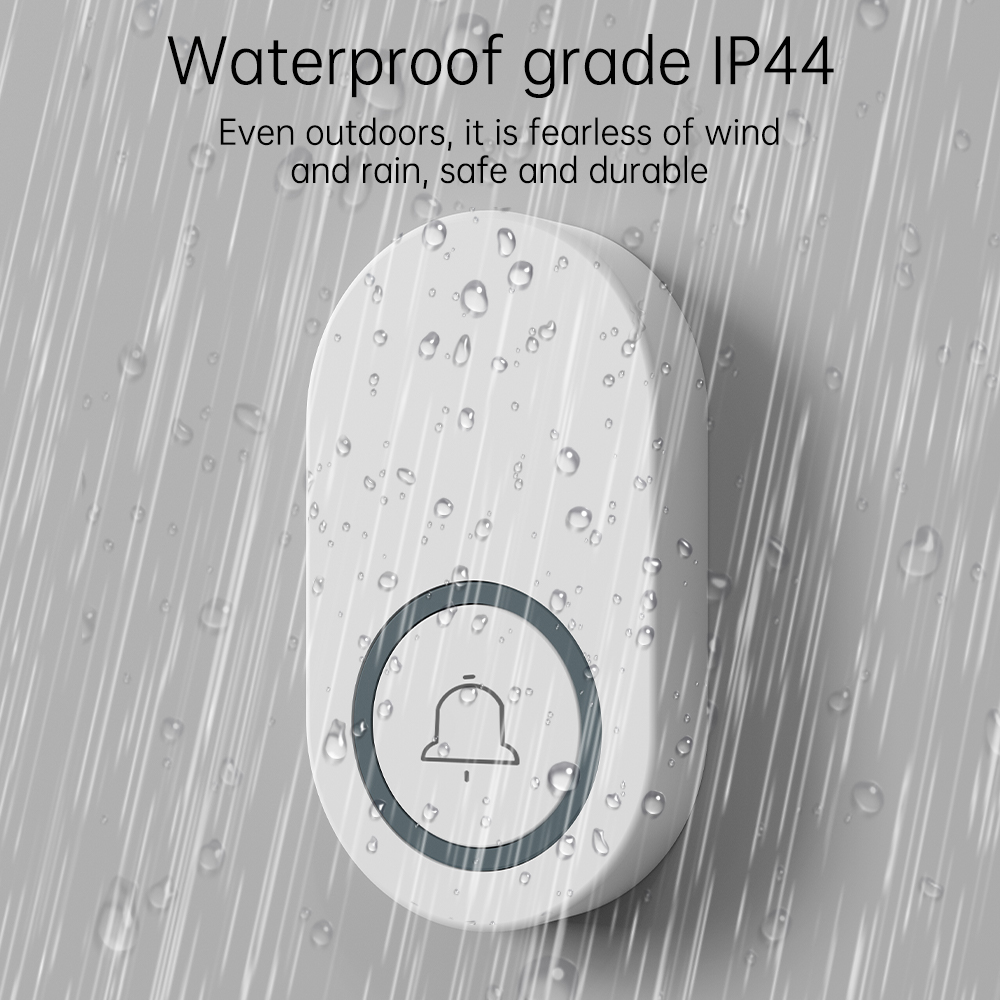 Wireless Doorbell Long-Distance 150M | 38 Melody | Safety Alarm CR2032 Battery Powered