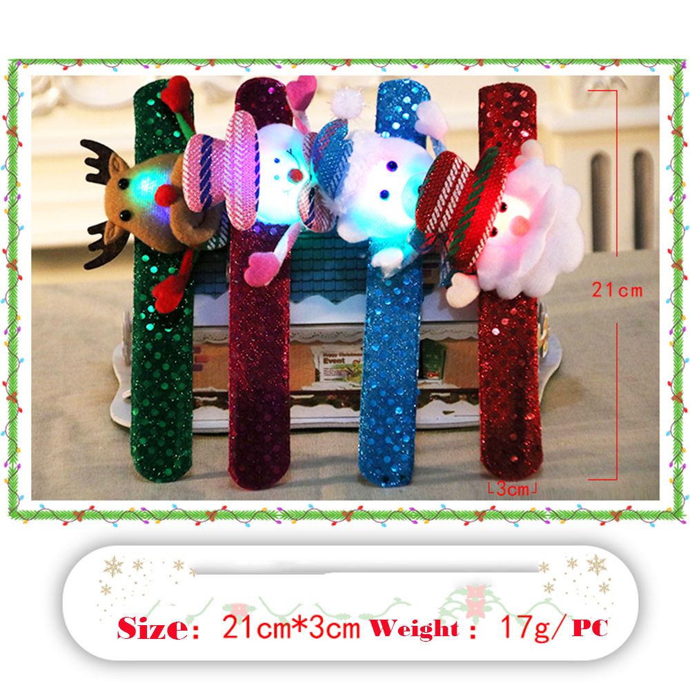 Band Glowing LED Slap Wristband Light Up Bracelet For Christmas Xmas Party Event Festival Decor School Children Kids Supply