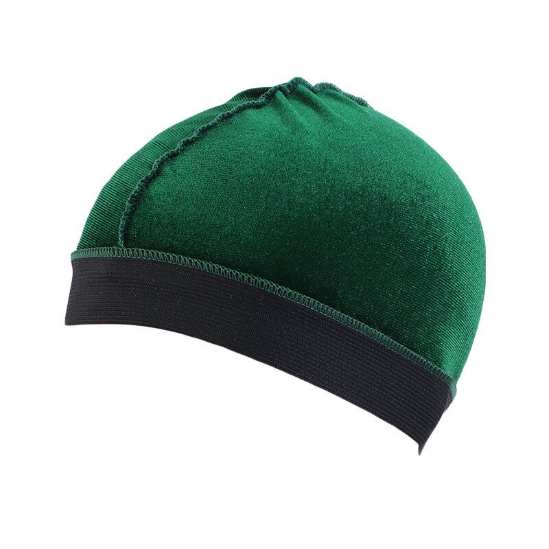 Unisex Velvet Wave Caps Satin Breathable Turban Hat Men Hip Hop Durags 1pcs: Green