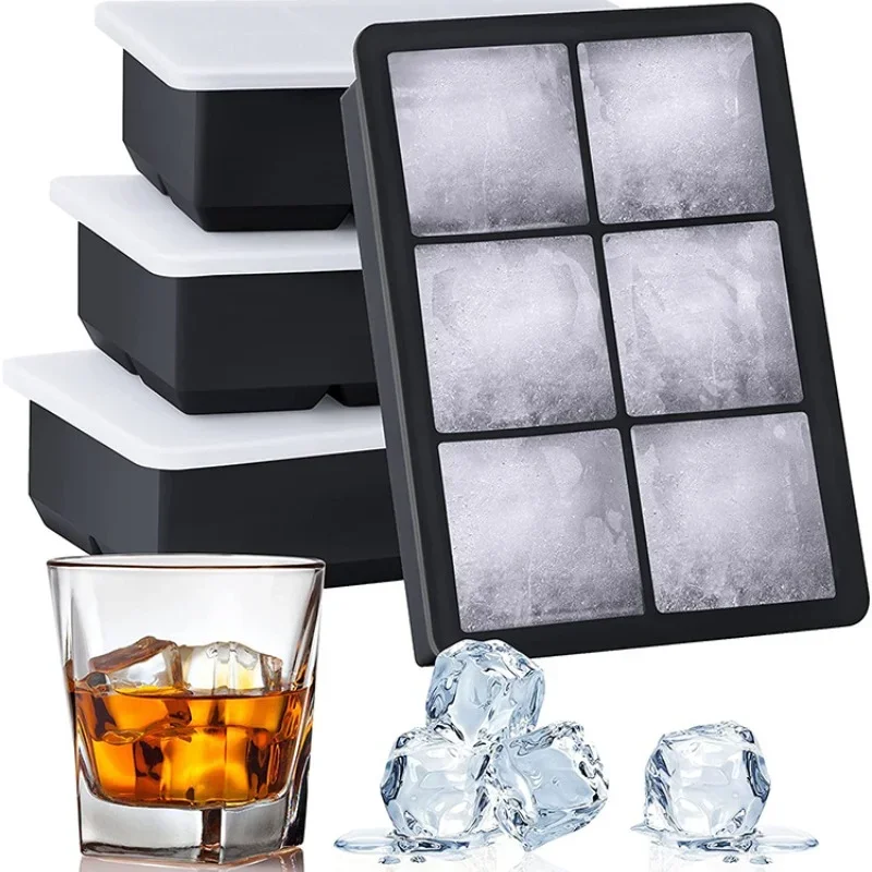 Veilige siliconen ijsblokjesvormen met deksel Sferische ijsvormen Herbruikbare whisky ijsblokjesvormen Cocktail vriezer DIY zelfgemaakte barbenodigdheden