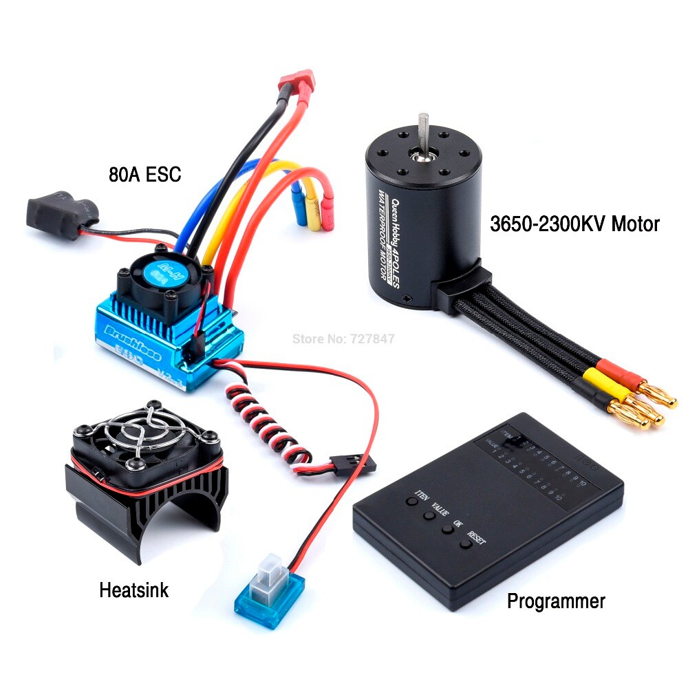 3650 2300KV / 3100KV / 3900KV / 4300KV / 5200KV Brushless Motor &amp; 45A 60A 80A 120A ESC Combo for 1:10 RC Car Boat Part