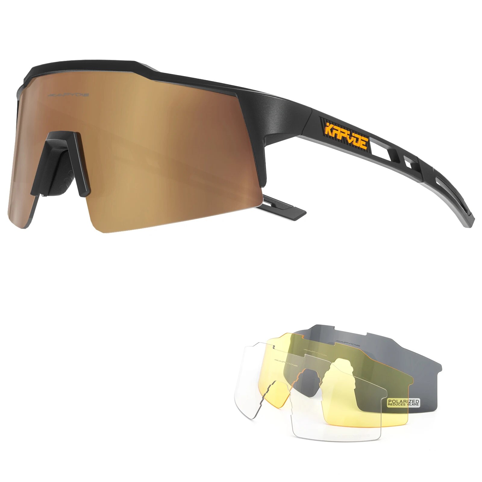 Kapvoe-Lunettes de soleil polarisées ultra légères pour le cyclisme, équipement de protection, VTT, vélo de route, sport, UV400: Lavande