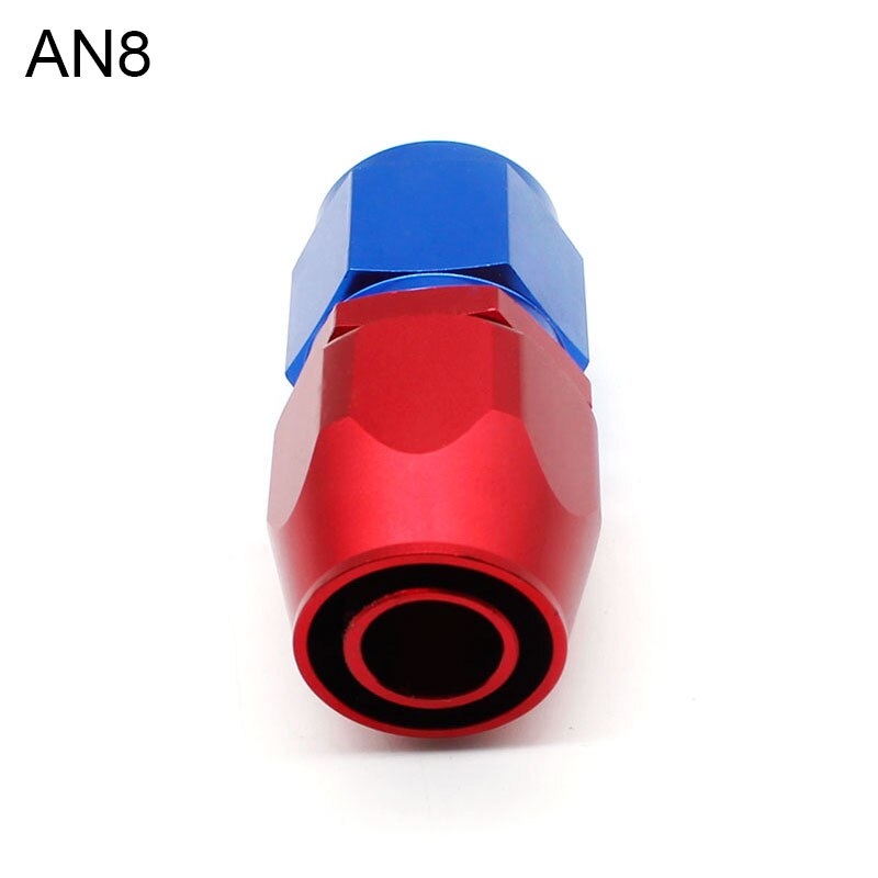 AN4 AN6 AN8 AN10 AN12 Oil Fuel Swivel Hose Anoized Aluminum Straight Elbow 45 90 180 Degree Hose End Oil Fuel Reusable Fitting: 0degree AN8