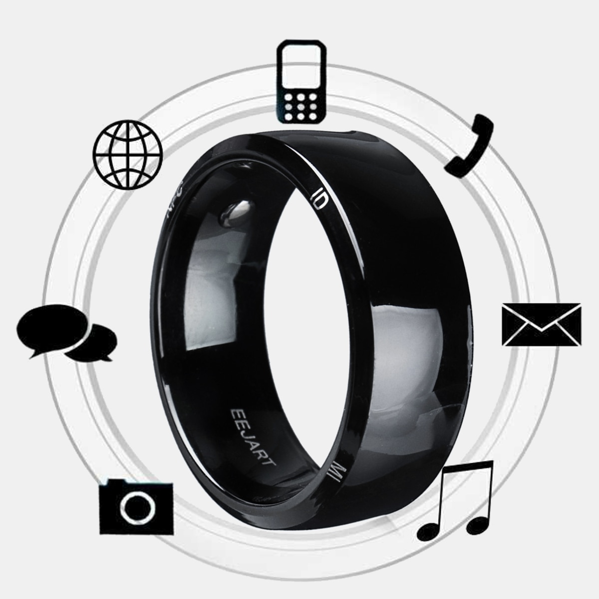 Vandtæt oplåsning sundhedsbeskyttelse smart ring slidteknologi magisk finger nfc ring til android windows nfc mobiltelefon