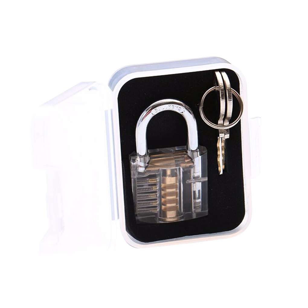 Transparent Padlock With Visible Cut Surface Mini Locks Drawer Wardrobe Cabinet Furniture Hardware Accessories With Two Keys
