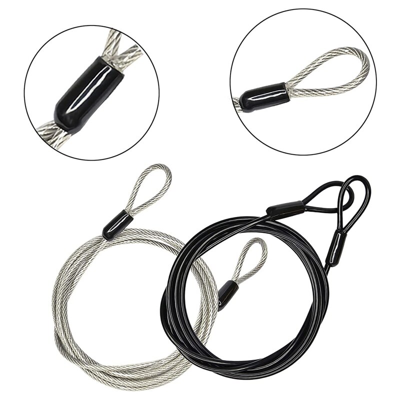 3Pcs 100CM/3.3Ft Long Travel Security Cable Lock,Braided Steel Coated Safety Cable Luggage Lock,Safety Cable Wire Rope