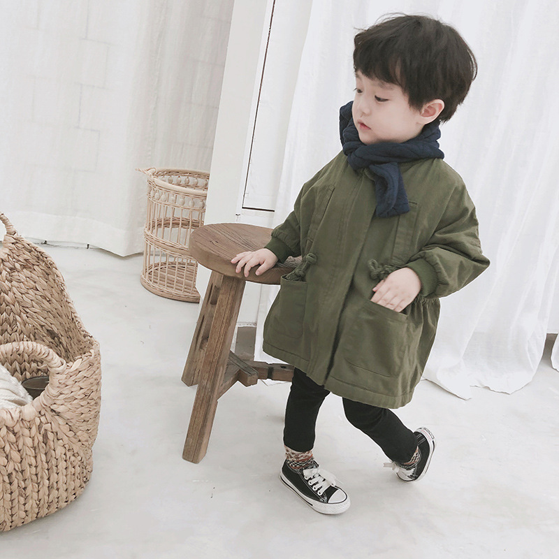 Kinderen Herfst Winter Koreaanse Jongens en Meisjes met Fleece Jas Verdikte Jas Jas kinderen jas: Groen / 2T