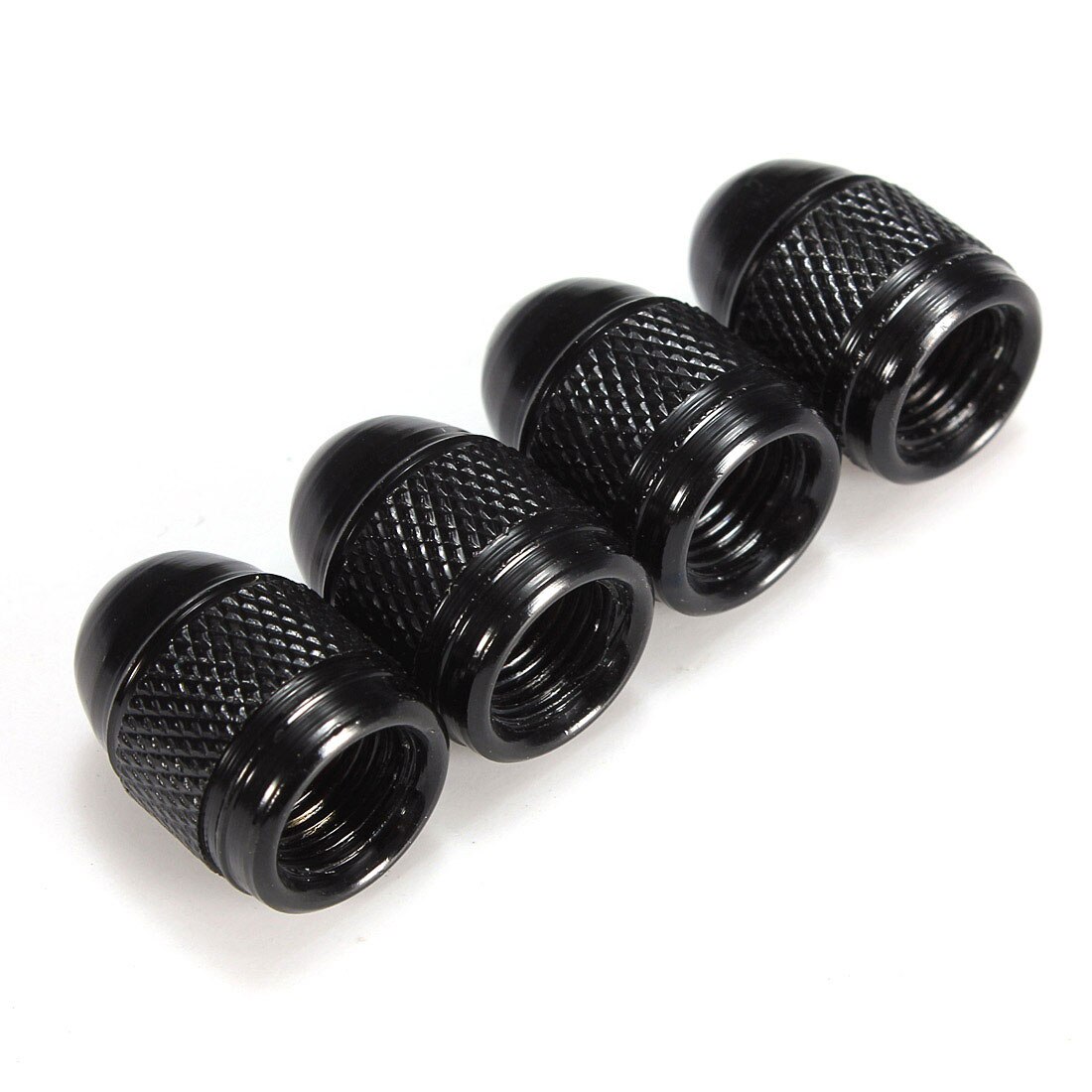 4-Pack Black Anodized Aluminum Hexagon Tire Air Valve Stem Caps For Trucks – Durable