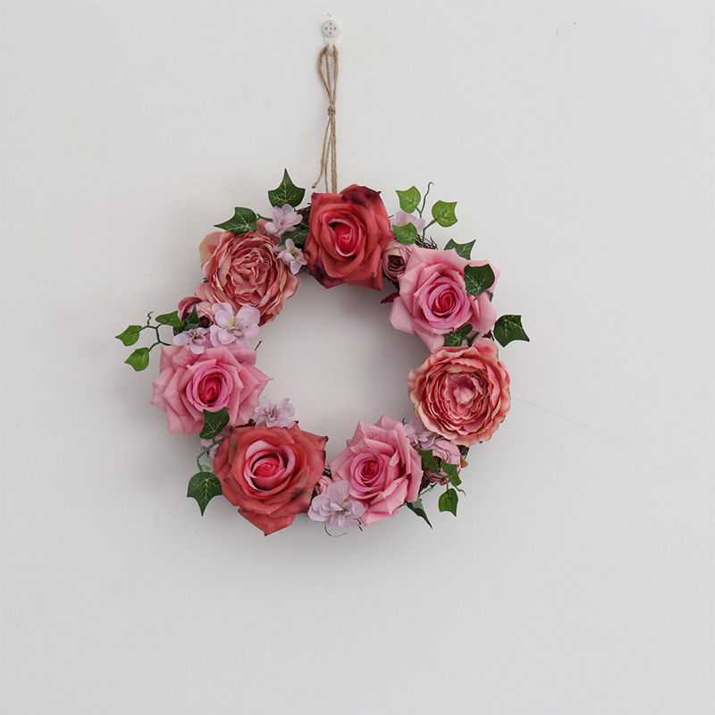 Kunstig simulering blomster bryllupsdekorasjon jul kransdør dekorasjon rose blomsterkrans hjem fest dekor