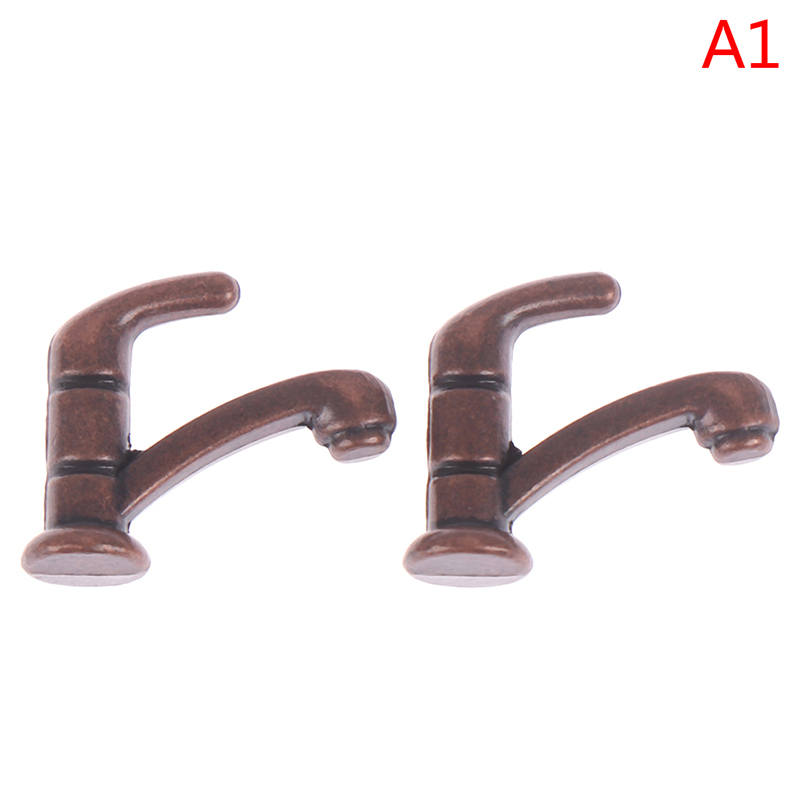 Torneira de metal e plástico para Dollhouse, Brinquedo torneira em miniatura, Acessórios de cozinha e banheiro, Escala 1:12, 1 PC, 2PCs, 4 PCs, 12PCs