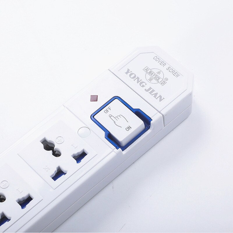 Regleta eléctrica recargable de 10A, 250V, 2000W, CA múltiple, 3, 4, 5, 6 salidas, enchufes de EE. UU., UE, Reino Unido, AU, CN, Cable de toma de extensión
