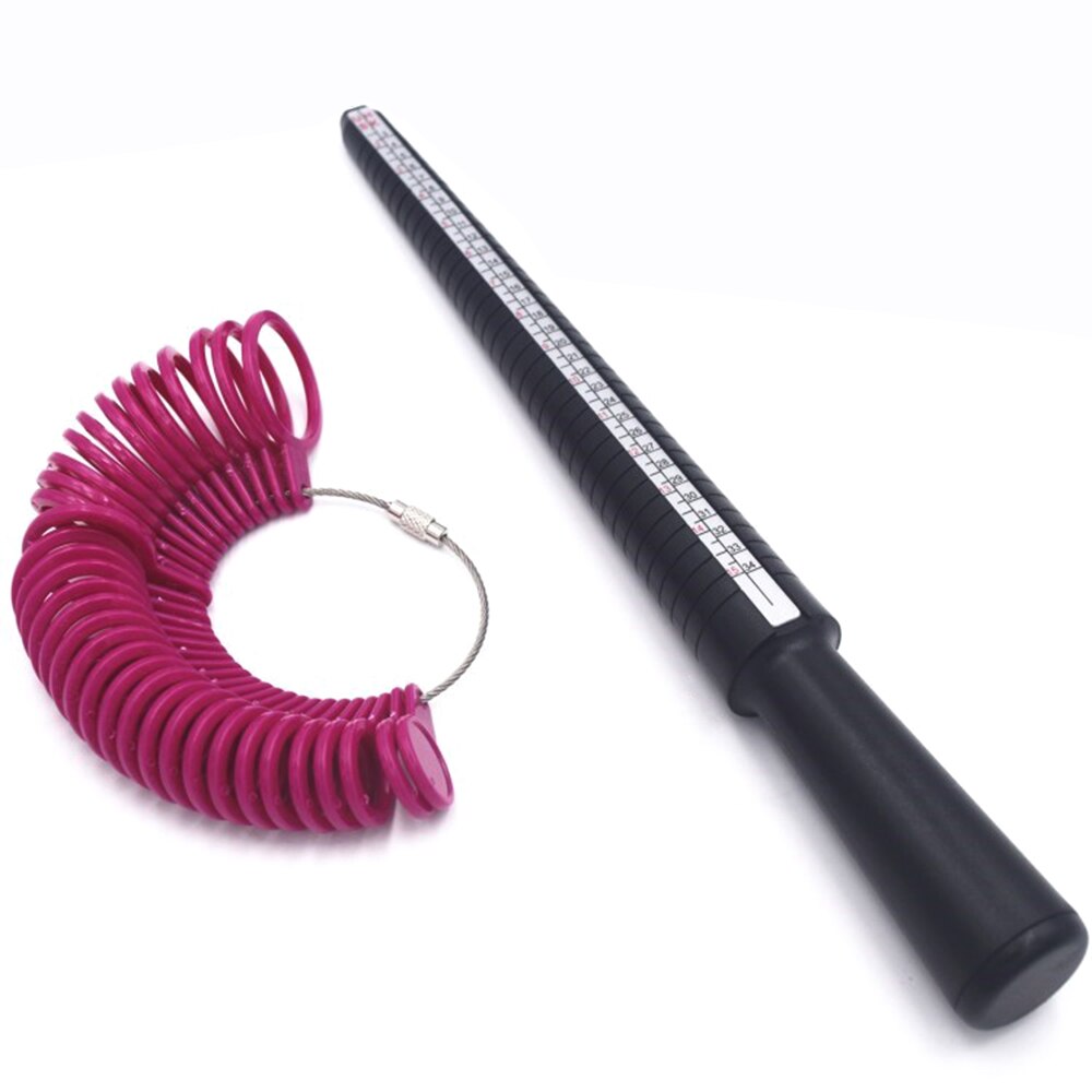 1 pierścionek zestawowy rozmiar biżuteria zestawy narzędzi pomiarowych plastikowy trzpień Stick Finger profesjonalne narzędzie kolorowe wygodne Charms , 5cm Dia.: 15